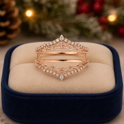 Curved spiderweb wedding - curved, ring